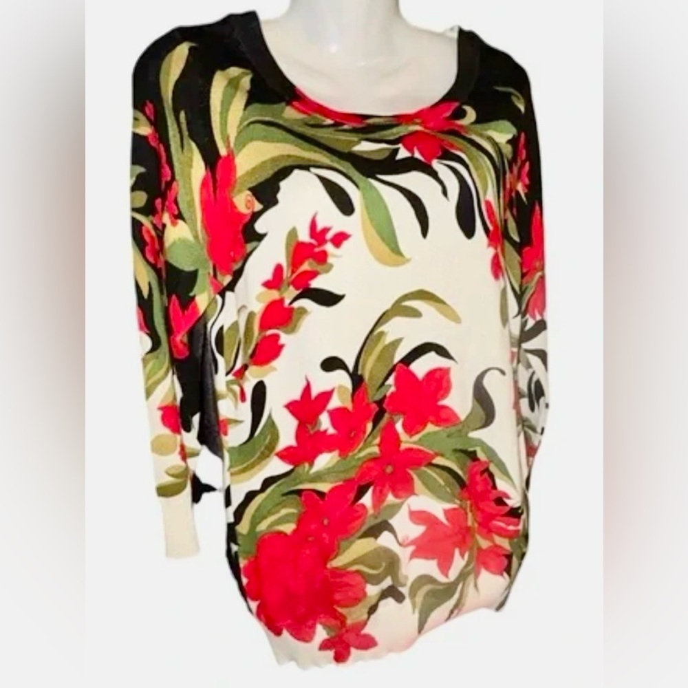Joseph A, Multi Color Floral Top, Size Large